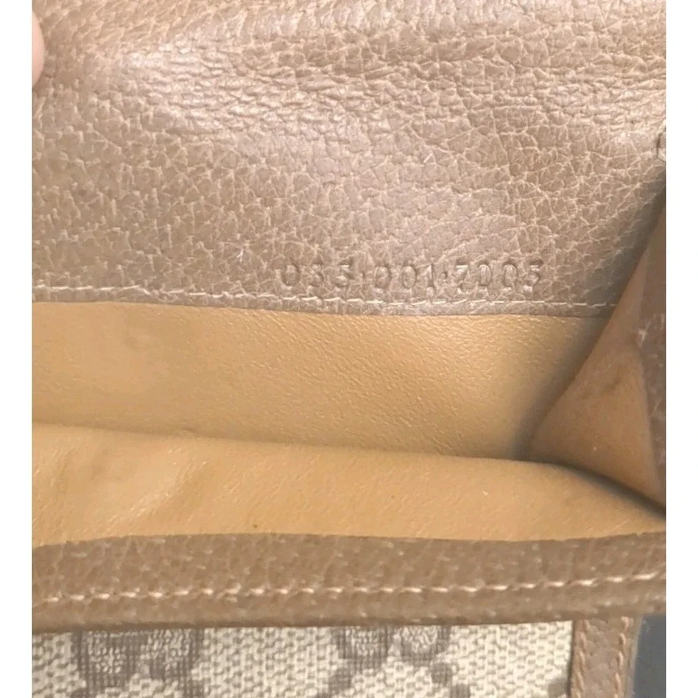 Gucci‎ Vintage Brown GG Logo Monogram Small Bifold Wallet Amazing Condition